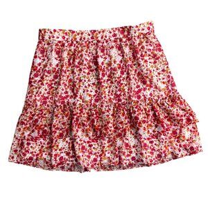 2/$18 SALE!  J‎ Crew Tiered Midi Skirt Women M Floral Ruffle Cottagecore Pull On